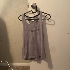 ❤️ Calvin klein Logo Grey Racerback Tank Top